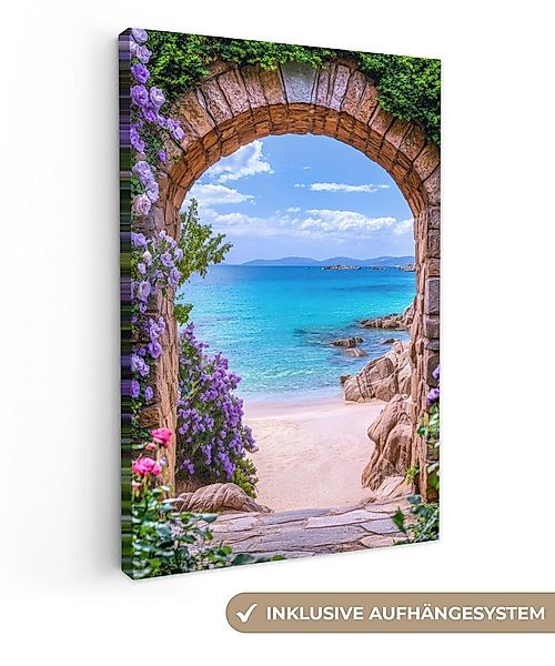 OneMillionCanvasses® Leinwandbild Aussicht - Tor - Meer - Strand - Felsen, günstig online kaufen