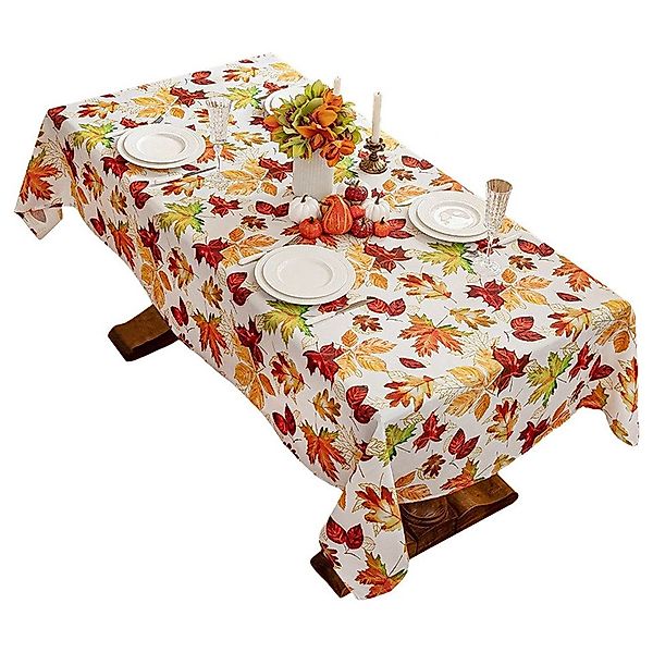 CLTYQ Tischdecke Herbst Tischdecke abwaschbar mit Blätterdruck, Tischdecke günstig online kaufen