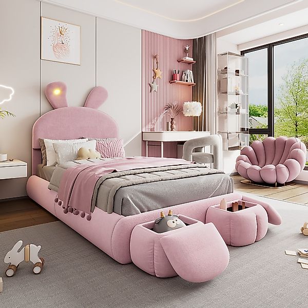 KLAM HOME Polsterbett Einzelbett mit Hasenohren günstig online kaufen