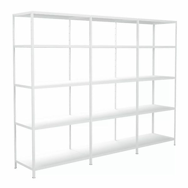 Schulte Steck-Grund- und 2 x Anbauregale 200 cm x 340 cm x 50 cm Weiß günstig online kaufen