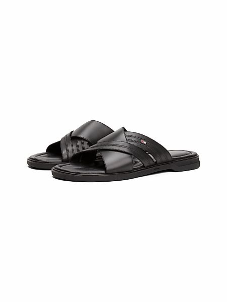 Tommy Hilfiger Pantolette "PREMIUM HILFIGER CC LTH SANDAL", Blockabsatz, So günstig online kaufen