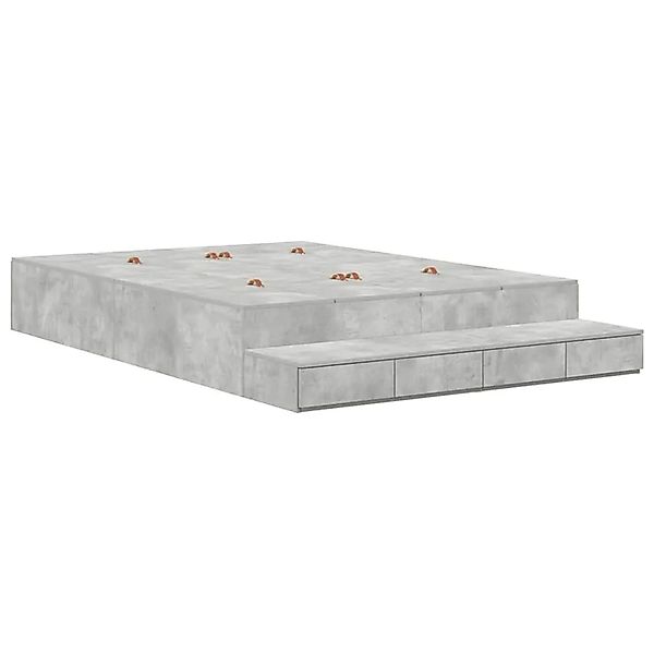 vidaXL Stauraumbett Betongrau 150 cm Holzwerkstoff 3335648 günstig online kaufen