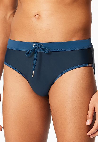Schiesser Badeslip "Aqua" kontrastfarbener Bund mit Kordel günstig online kaufen