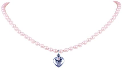 LUISIA® Perlenkette Halskette Luna mit Herz günstig online kaufen