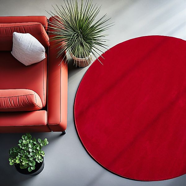 SIMPEX24 Teppich Unicolor - Einfarbig, Rund, Höhe: 7 mm, Moderner Flauschig günstig online kaufen