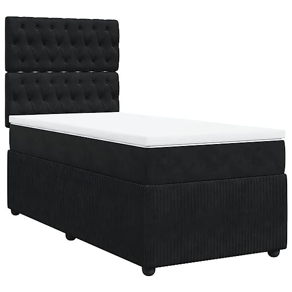 vidaXL Boxspringbett mit Matratze Schwarz 90x200 cm Samt 3292246 günstig online kaufen
