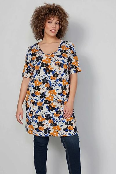 MIAMODA Longshirt Longshirt Blumenmuster Halbarm günstig online kaufen
