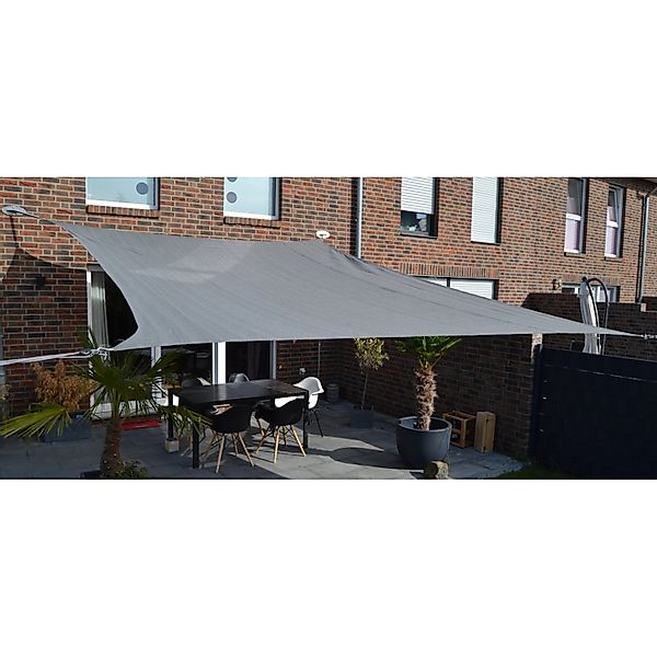 Floracord Vierecksonnensegel HDPE Grau 400 cm x 500 cm günstig online kaufen
