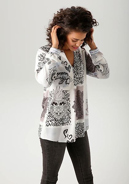 Aniston CASUAL Schlupfbluse im extravaganten Patch-Druck-Dessin günstig online kaufen