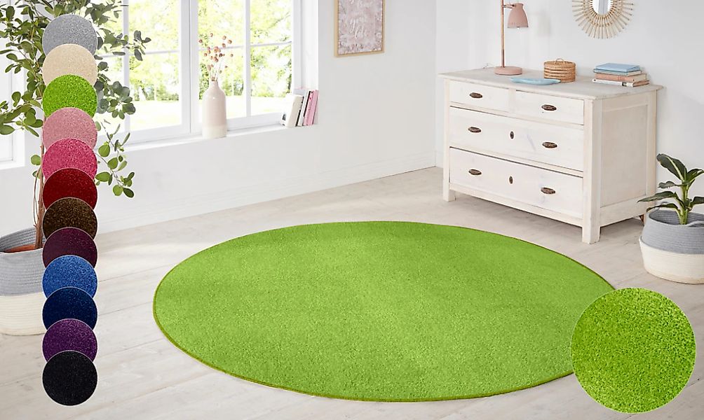 HANSE Home Teppich "Shashi" rund 8,5 mm Höhe Kurzflor, Unifarben, Teppich, günstig online kaufen