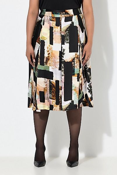 Ulla Popken Jerseyrock Midirock Landschaft A-Linie Steppfalten günstig online kaufen