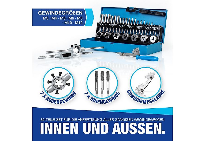 NTG Nutzfahrzeug Technik GmbH Gewindeschneider 32- tlg. Gewindeschneider Se günstig online kaufen