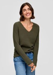 s.Oliver V-Ausschnitt-Pullover Basic (1-tlg) V-Ausschnitt, lamgarm günstig online kaufen