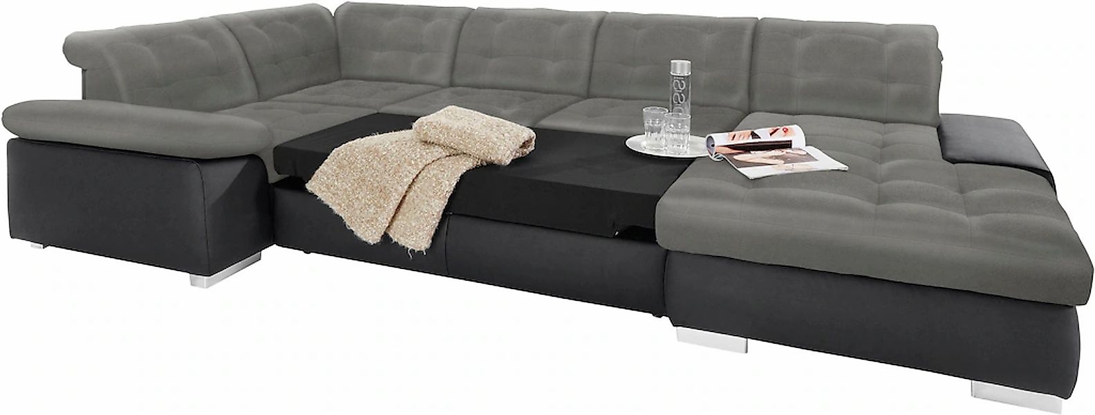 sit&more Wohnlandschaft »Ontario U-Form«, XXL, wahlweise mit Bettfunktion günstig online kaufen
