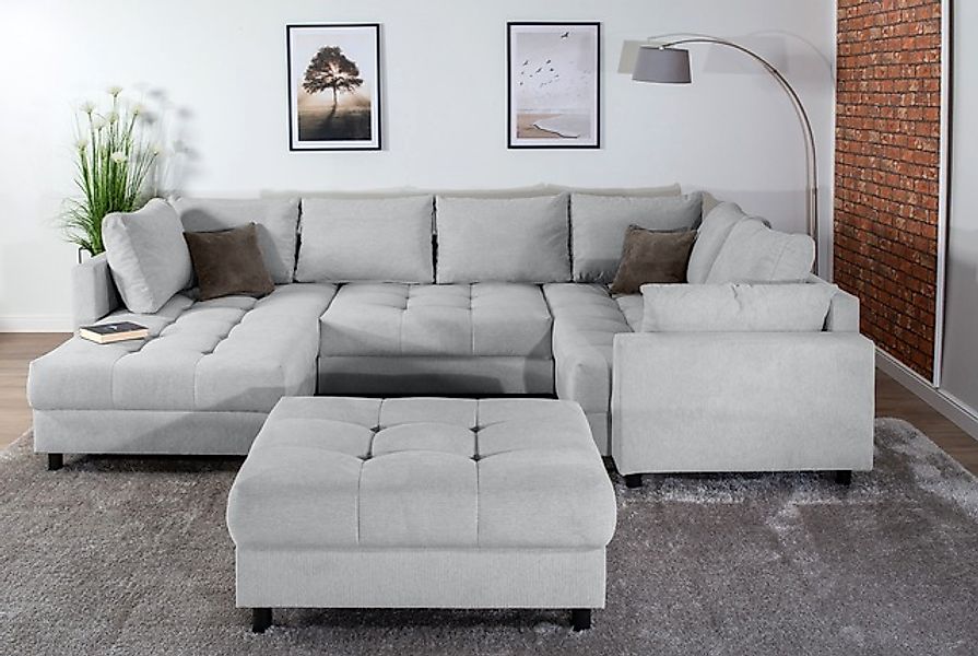 COLLECTION AB Wohnlandschaft »Toni U-Form mit Armlehne« inkl. Hocker und Zi günstig online kaufen