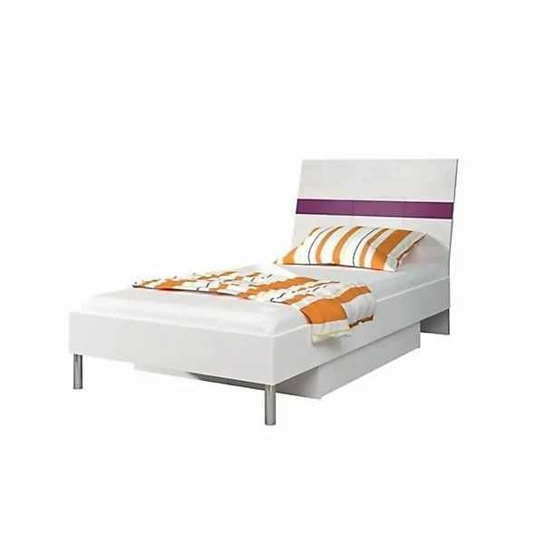 JVmoebel Kinderbett Betten Lila Holz Design Einzelbett Hochglanz Single Kin günstig online kaufen