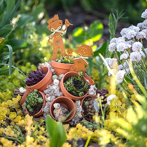 Viana Gartenfigur Gartenstecker Set in Rost günstig online kaufen