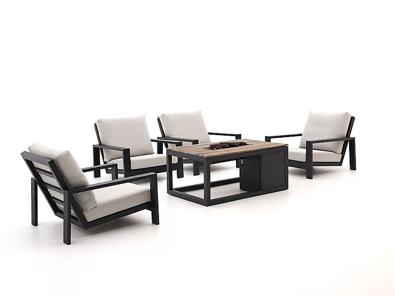 Bellagio Vezzano/Cosiraw Sessel Lounge-Set mit Feuertisch 5-teilig günstig online kaufen