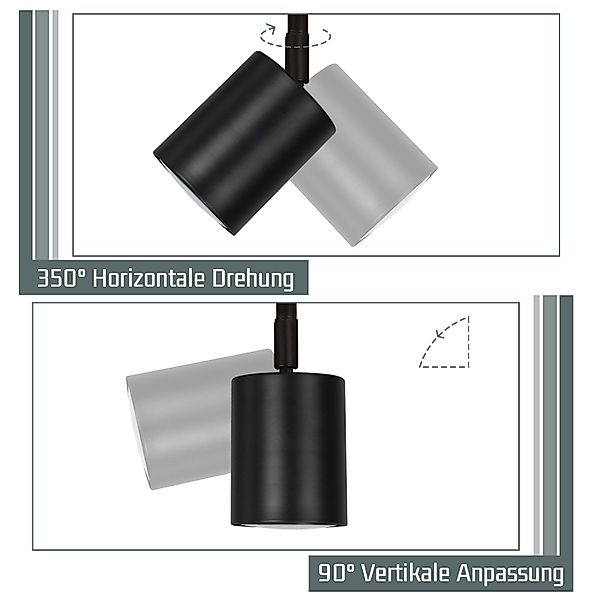 Nettlife Deckenstrahler 3/4 Flammig Deckenlampe Schwarz günstig online kaufen