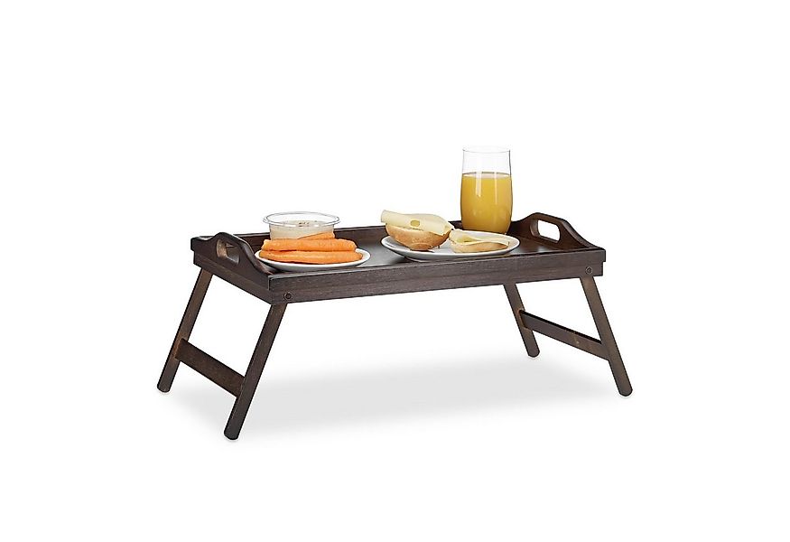 relaxdays Tabletttisch Klappbares Betttablett dunkelbraun günstig online kaufen