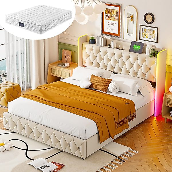 Furnishings Home Polsterbett Stauraumbett Doppelbett Mit günstig online kaufen