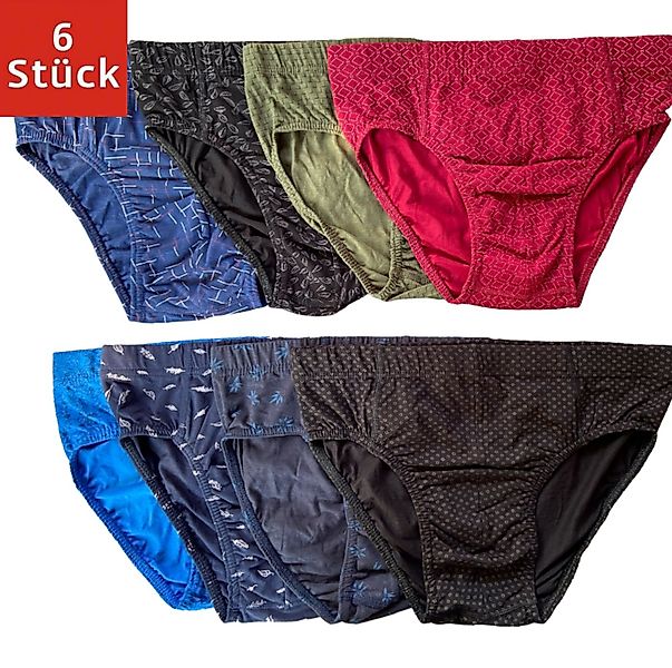 DDOnlineShop Slip 6 Stück Herren Slips Unterhosen Mehrfarbig (Spar-Set, 6-S günstig online kaufen