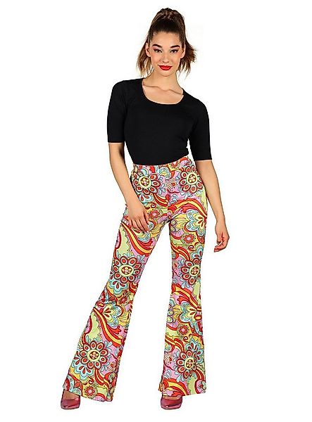 thetru Hippie-Kostüm 70er Jahre Leggings Pastel Flowers, Hippie Hose mit Fl günstig online kaufen