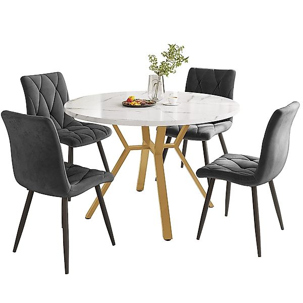 i@home Essgruppe rundes Esstisch aus Marmor günstig online kaufen
