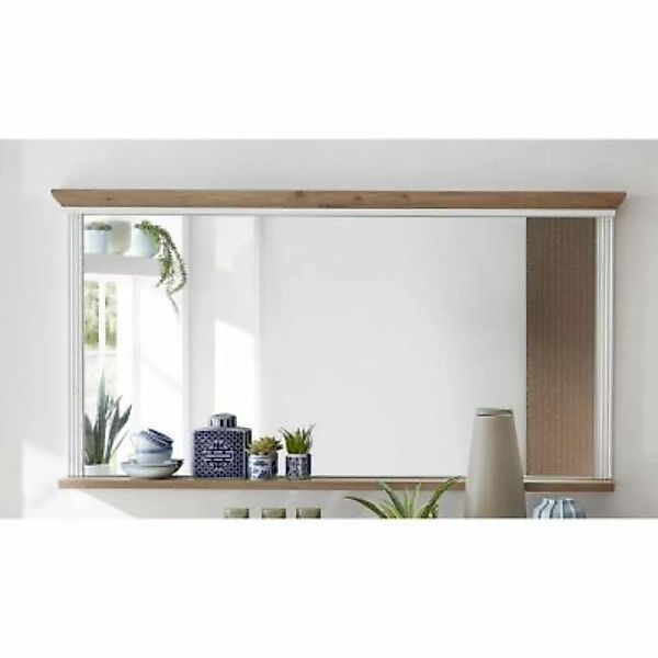 Lomadox Spiegel mit Rahmen und Ablageboden JÜLICH-36 Landhaus Wandspiegel P günstig online kaufen
