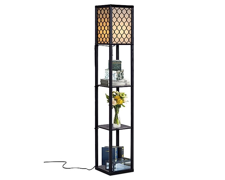 COSTWAY Stehlampe, ohne Leuchtmittel, Warmweiß, Regal, mit 3-Ebenen günstig online kaufen