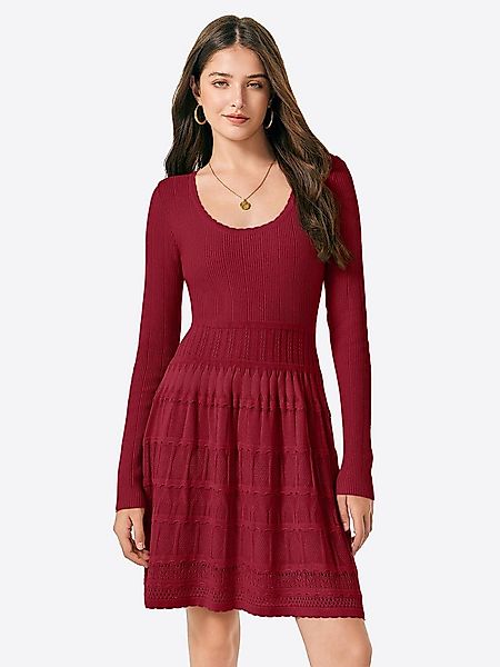 Imily Bela Strickkleid Damen Kurzes A-Linien-Kleid mit Rundhalsausschnitt ( günstig online kaufen