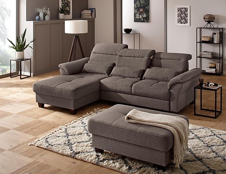 Home affaire Ecksofa »Solvei L-Form« mit Recamierenabschluß und Sitztiefenv günstig online kaufen