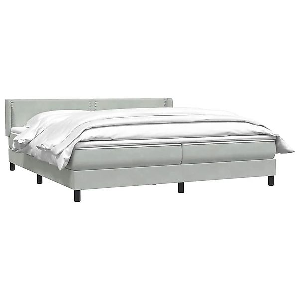 vidaXL Boxspringbett mit Matratze Hellgrau 180x220 cm Samt 3318081 günstig online kaufen