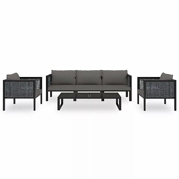6-tlg. Garten-lounge-set Mit Auflagen Poly Rattan Anthrazit günstig online kaufen