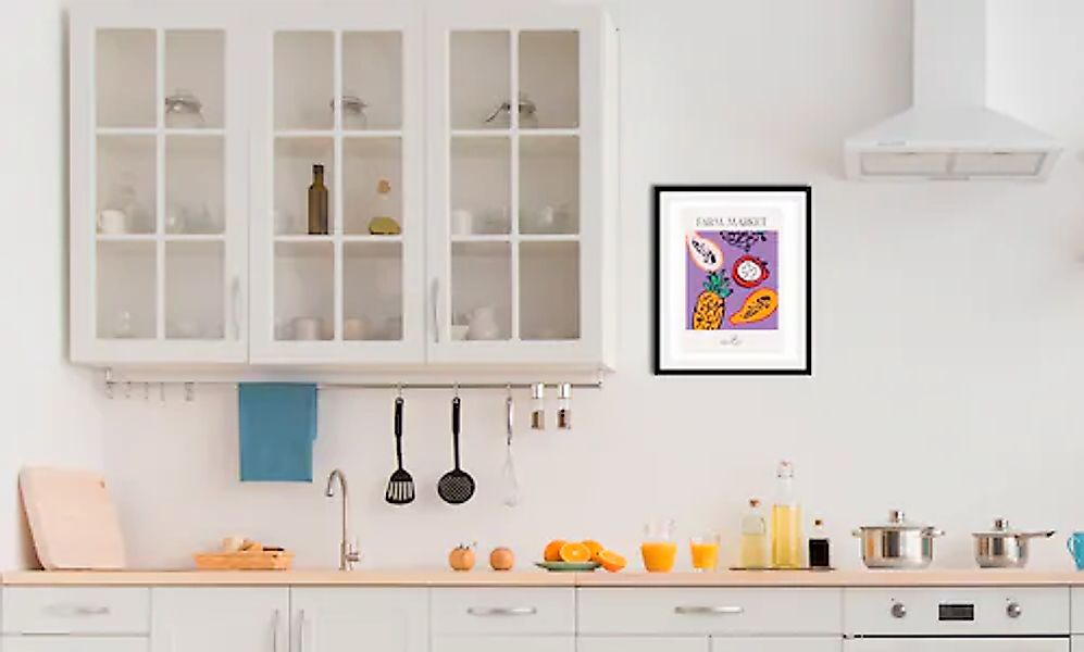 queence Bild »Exotic«, Obst-Obst Bilder-Essen-Lebensmittel-Kunst-Schriftzug günstig online kaufen