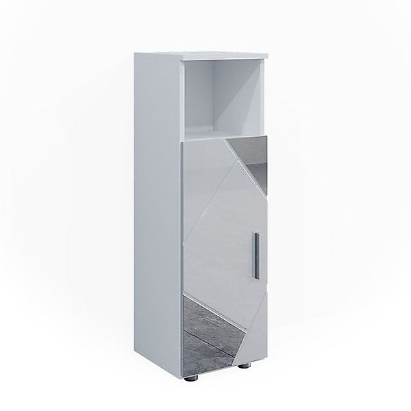 Vicco Midischrank Irma Weiß Hochglanz mit Einsätzen 30 x 95 cm günstig online kaufen