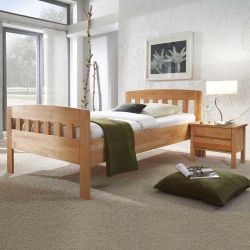 Komfortbett aus Kernbuche Massivholz mit Nachttisch (zweiteilig) günstig online kaufen