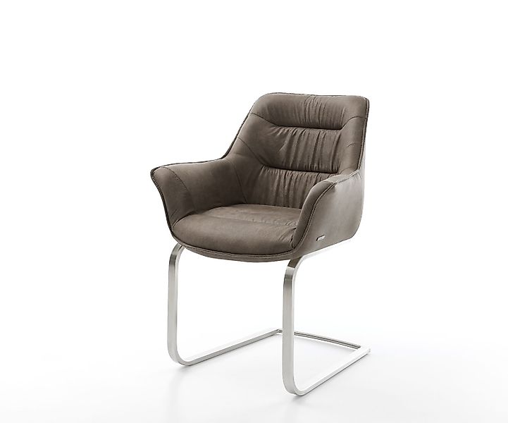 Freischwinger Kaira-Flex Mikrofaser Taupe Vintage Freischwinger flach Edels günstig online kaufen