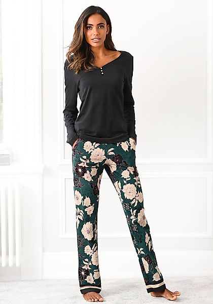 s.Oliver Pyjama 2 Stk. tlg., mit geblümter Schlafhose günstig online kaufen