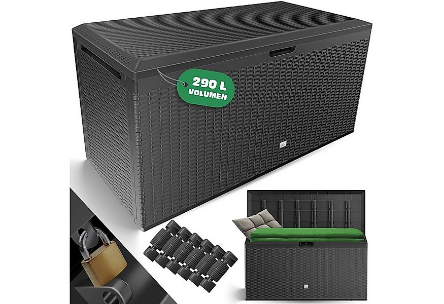 KESSER Aufbewahrungsbox, Auflagenbox Rattanoptik Kissenbox 290 Liter mit Ro günstig online kaufen