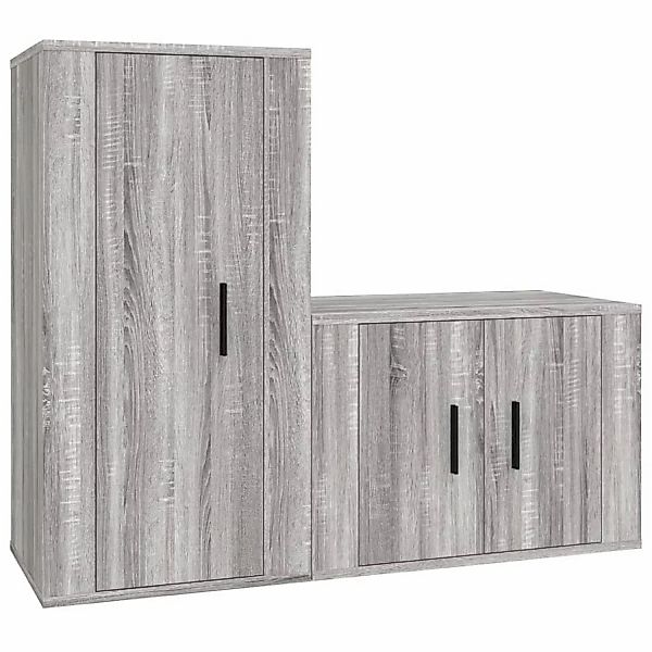 Vidaxl 2-tlg. Tv-schrank-set Grau Sonoma Holzwerkstoff günstig online kaufen