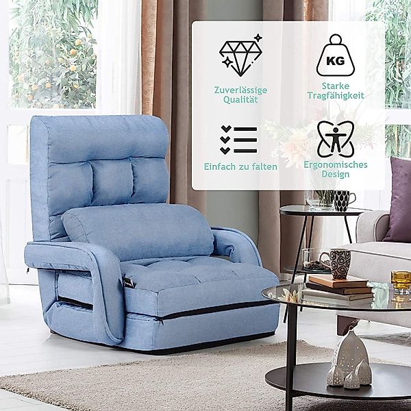 KOMFOTTEU Schlafsofa Klappsessel Bodenstuhl, mit Armlehnen günstig online kaufen