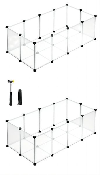 SONGMICS Kleintierkäfig, L-XXL, Freigehege, mit Bodenplatten, günstig online kaufen