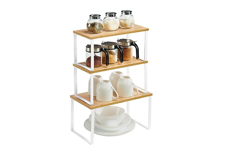 SONGMICS Gewürzregal, 3-tlg., 3er Set, stapelbar, erweiterbar, Metall und B günstig online kaufen