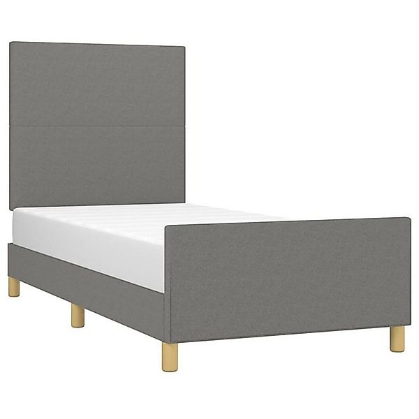vidaXL Bett Bettgestell ohne Matratze Dunkelgrau 90x200 cm Stoff günstig online kaufen