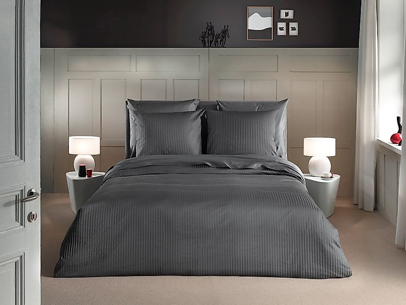 Heckett & Lane Bettwäsche "Banda" 2 hochwertiges Mako-Satin, Streifen Satin günstig online kaufen