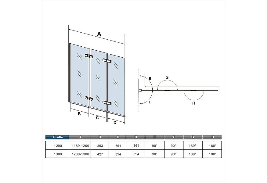 Duschparadies Badewannenaufsatz Schwarz Duschwand für Badewanne faltbar 3 t günstig online kaufen