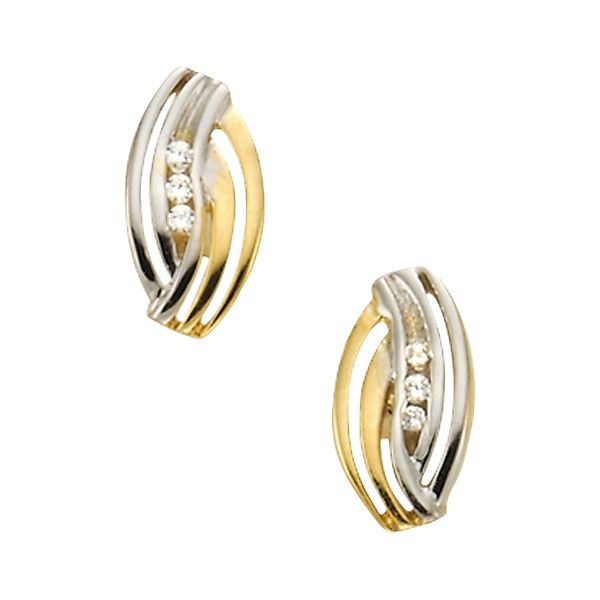 Vivance Paar Ohrstecker 333/- Gelbgold bicolor günstig online kaufen