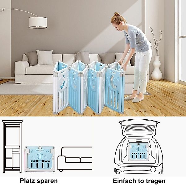 Dripex Laufgitter Baby Laufstall Faltbar Kunststoff günstig online kaufen