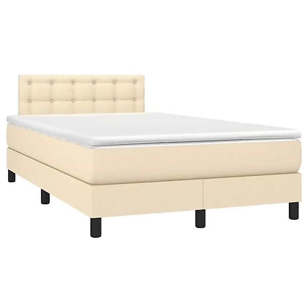 vidaXL Boxspringbett mit Matratze Creme 120x190 cm Stoff 3269756 günstig online kaufen